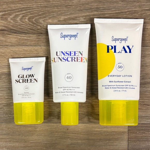 NWT Supergoop! Glow Unseen and Play Sunscreen Bundle